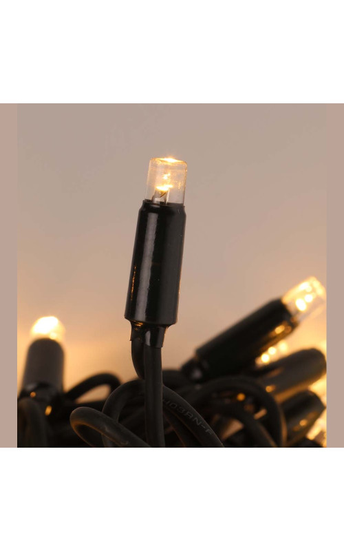 Гирлянда уличная мерцающая 160 led 20 м зелёный провод d=3,3 мм IP65 7.2 W 220V тёпло-белый