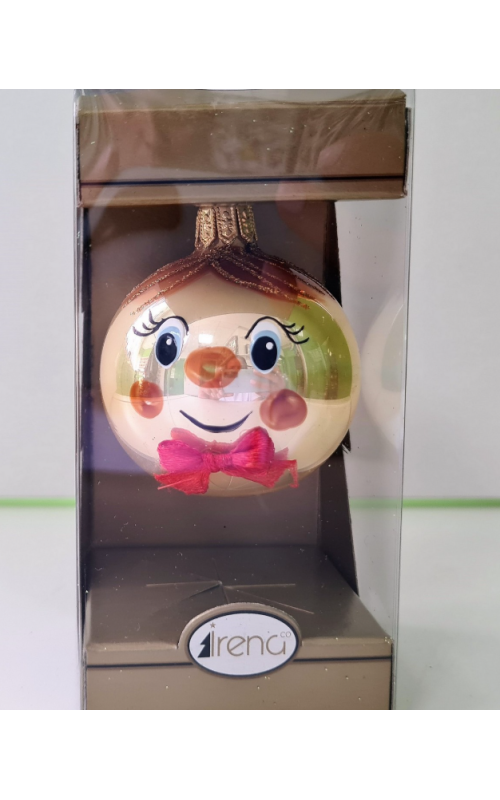 Стеклянная елочная игрушка Колобок