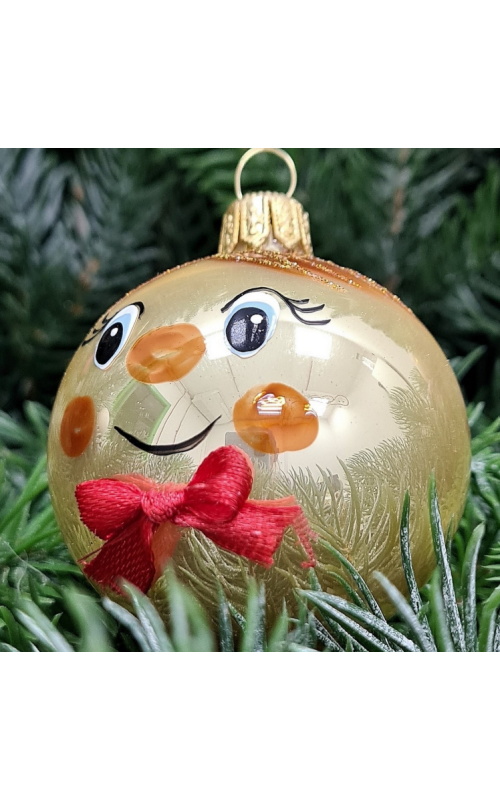 Стеклянная елочная игрушка Колобок