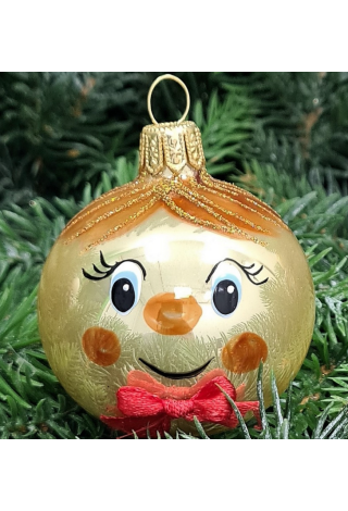 Стеклянная елочная игрушка Колобок