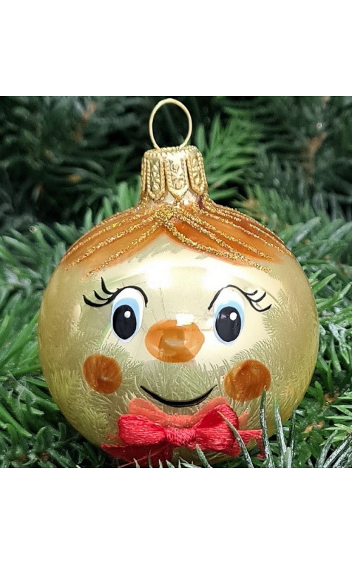 Стеклянная елочная игрушка Колобок
