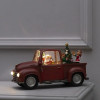 Новогодний музыкальный фонарик с подсветкой и снежным вихрем машина Дед Мороз и Эльфы 28*11*13 см