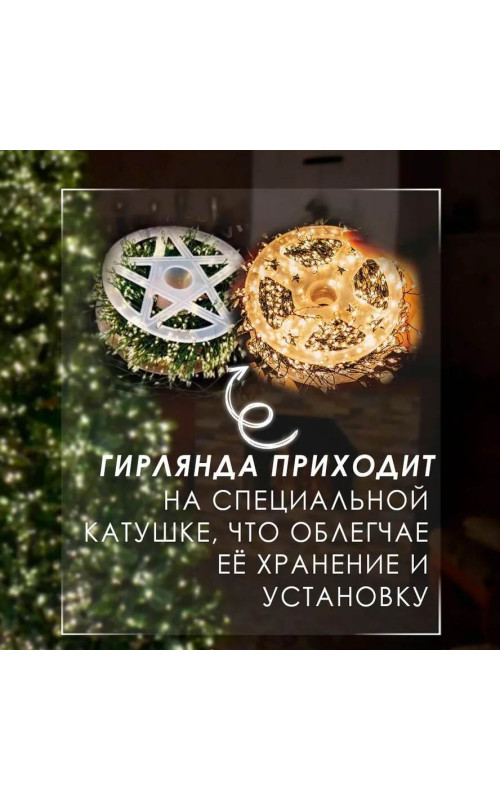 Гирлянда-Мишура "ХВОЙНАЯ ЛАПА" (капелька росы) прозр. провод (IP65)  100м/3000л холодный белый
