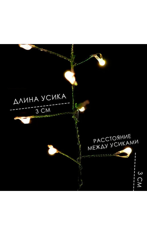 Гирлянда-Мишура "ХВОЙНАЯ ЛАПА" (капелька росы) прозр. провод (IP65)  100м/3000л холодный белый