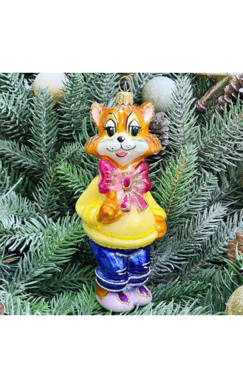 Стеклянная елочная игрушка Леопольд