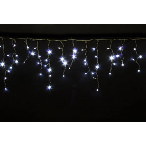 Бахрома уличная 80 л. 3 м зелёный провод белая