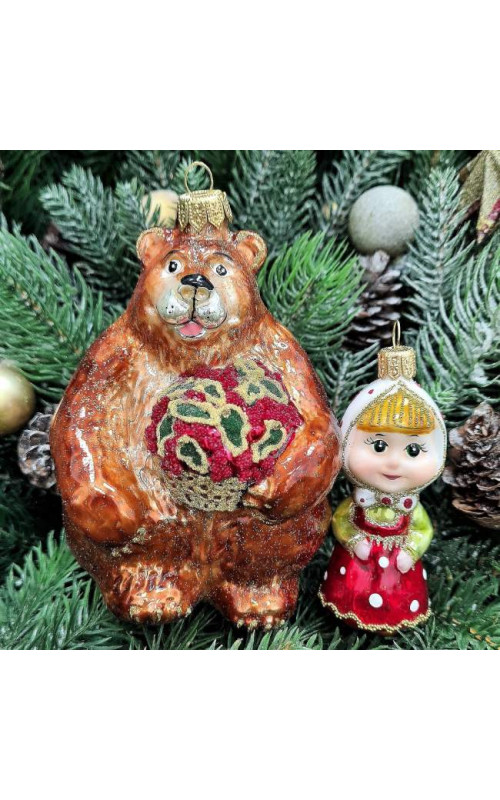 Набор елочных игрушек Маша и медведь