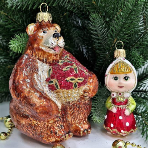 Набор елочных игрушек Маша и медведь
