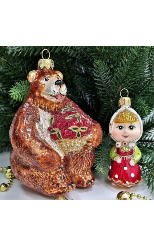Набор елочных игрушек Маша и медведь