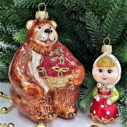 Набор елочных игрушек Маша и медведь