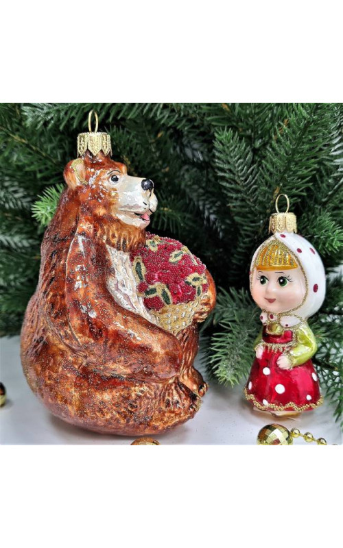 Набор елочных игрушек Маша и медведь