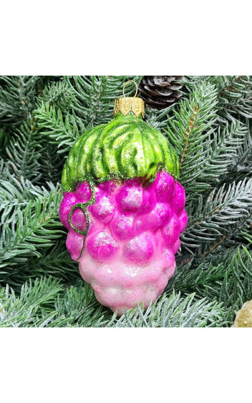 Стеклянная елочная игрушка Виноград