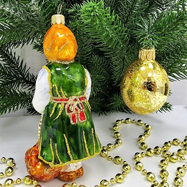 Набор елочных игрушек Бабушка с курочкой и яйцо