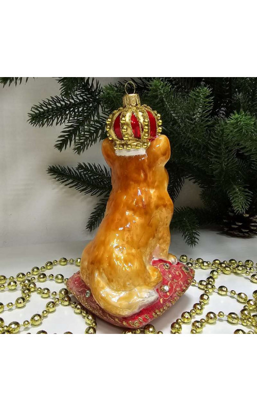 Стеклянная елочная игрушка Корги 1-1592