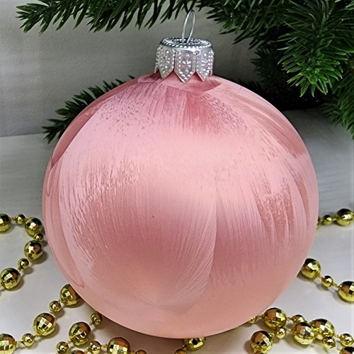 Стеклянный шар Irena.Co, 80 мм, Морозко Розовый