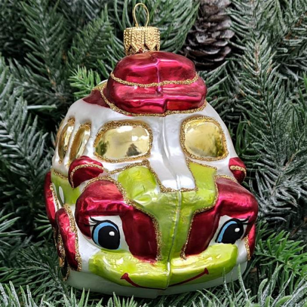 Стеклянная елочная игрушка Автобус