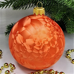 Стеклянный шар Irena.Co, 80 мм, Морозко Оранжевый