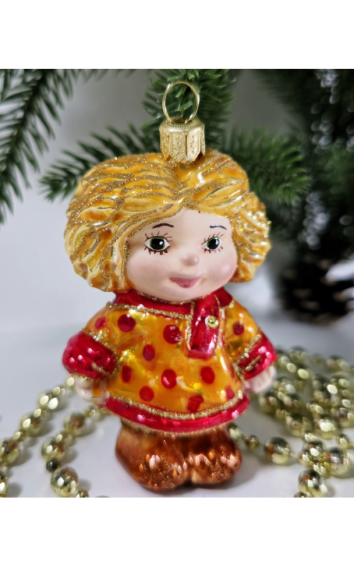 Ёлочная игрушка Домовенок Кузя оранж