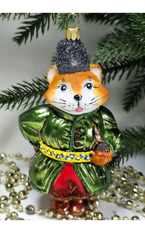 Стеклянная елочная игрушка Котофей, 1-1902