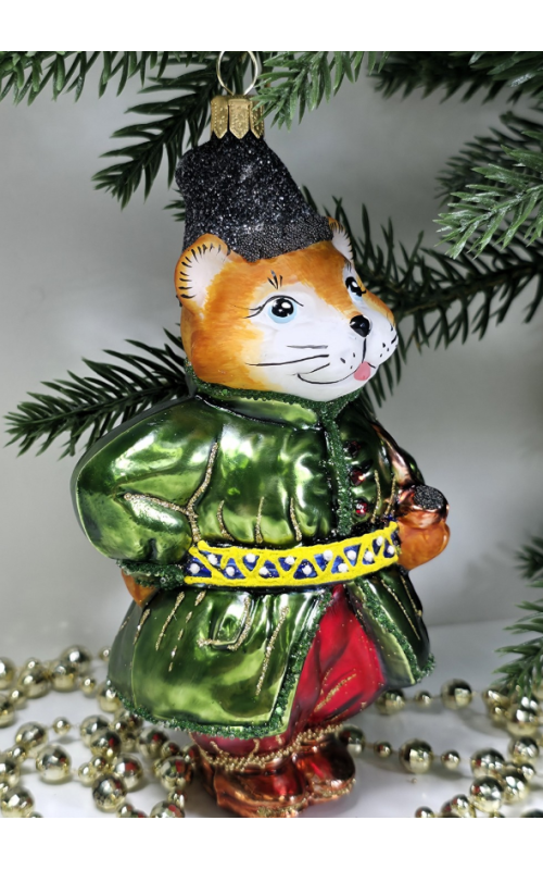 Стеклянная елочная игрушка Котофей, 1-1902
