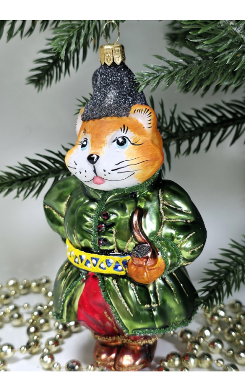 Стеклянная елочная игрушка Котофей, 1-1902