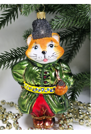 Стеклянная елочная игрушка Котофей, 1-1902