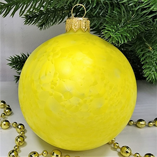 Стеклянный шар Irena.Co, 80 мм, Морозко Желтый
