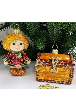 Набор ёлочных игрушек Домовенок Кузя и сундук-3