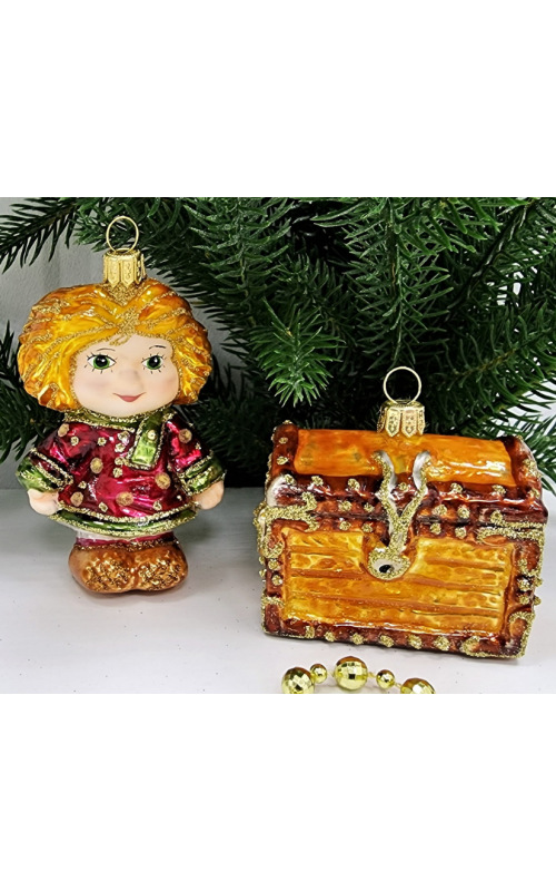 Набор ёлочных игрушек Домовенок Кузя и сундук-3