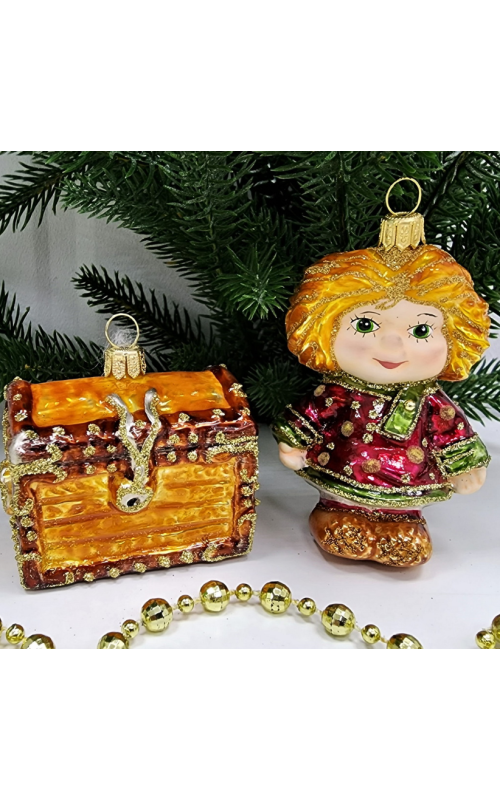 Набор ёлочных игрушек Домовенок Кузя и сундук-3