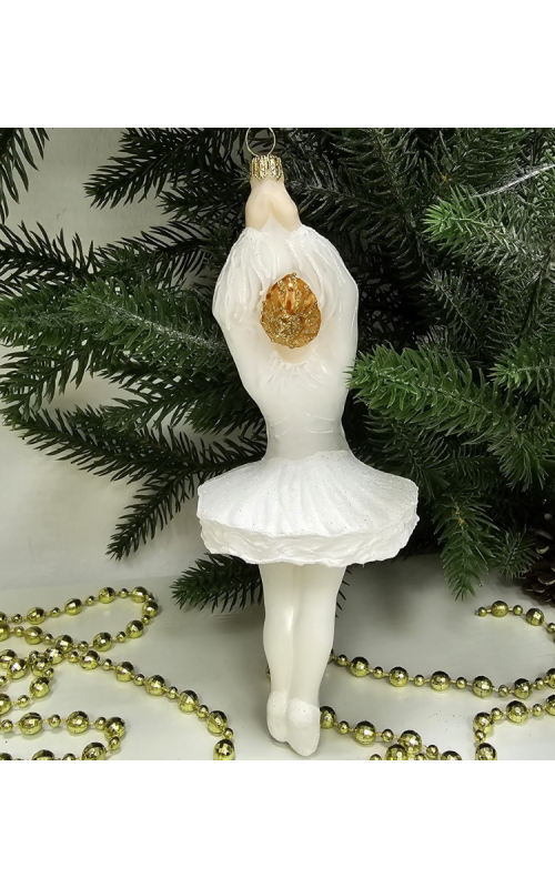Стеклянная елочная игрушка Балерина