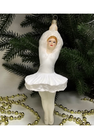 Стеклянная елочная игрушка Балерина