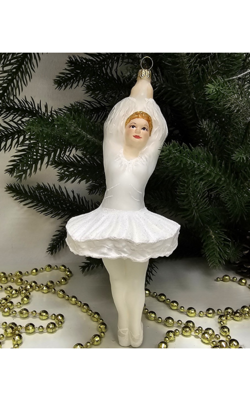 Стеклянная елочная игрушка Балерина