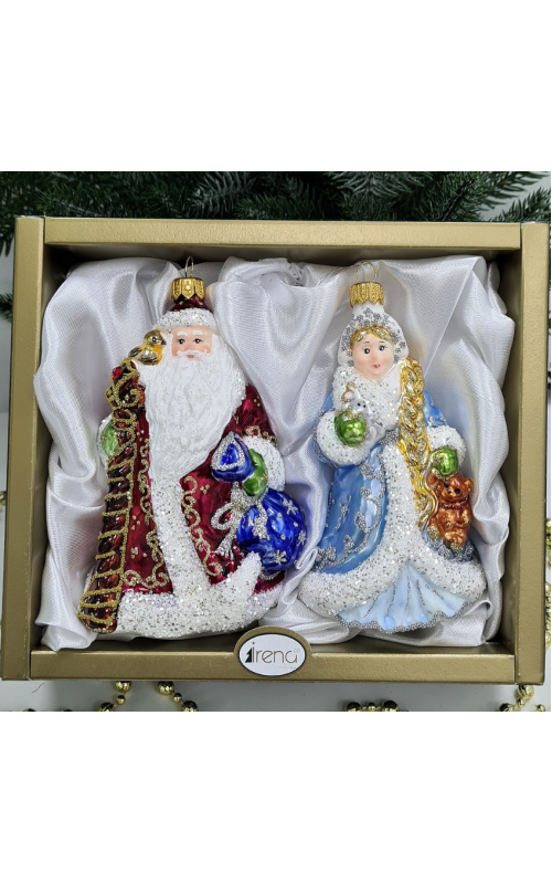 Набор ёлочных игрушек Дед Мороз и Снегурочка, 2-227