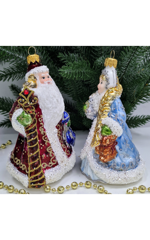 Набор ёлочных игрушек Дед Мороз и Снегурочка, 2-227