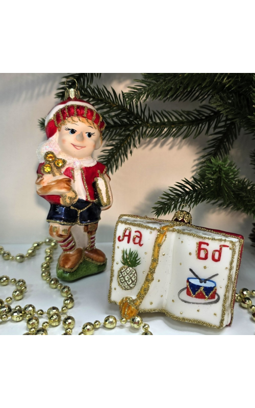Набор ёлочных игрушек Азбука и Буратино
