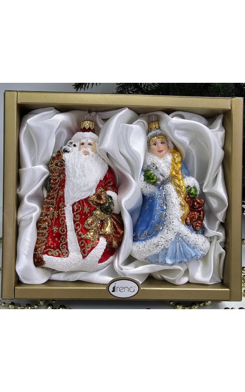 Набор ёлочных игрушек Дед Мороз и Снегурочка, 2-311