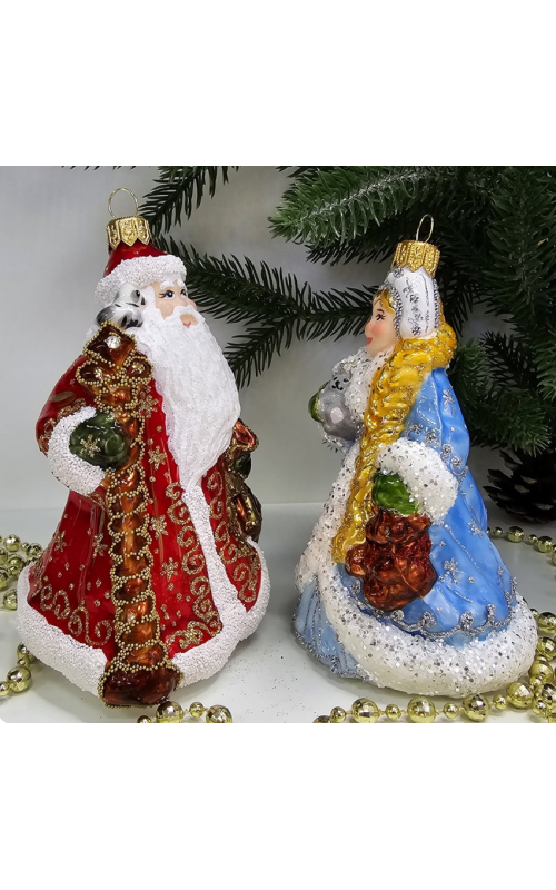 Набор ёлочных игрушек Дед Мороз и Снегурочка, 2-311