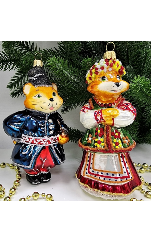 Набор ёлочных игрушек Кот и лиса (Коцкий)