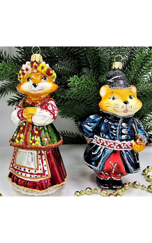 Набор ёлочных игрушек Кот и лиса (Коцкий)