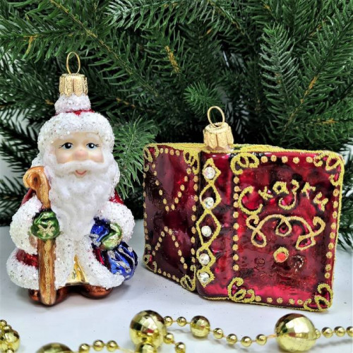 Набор елочных игрушек Дед Мороз и книга