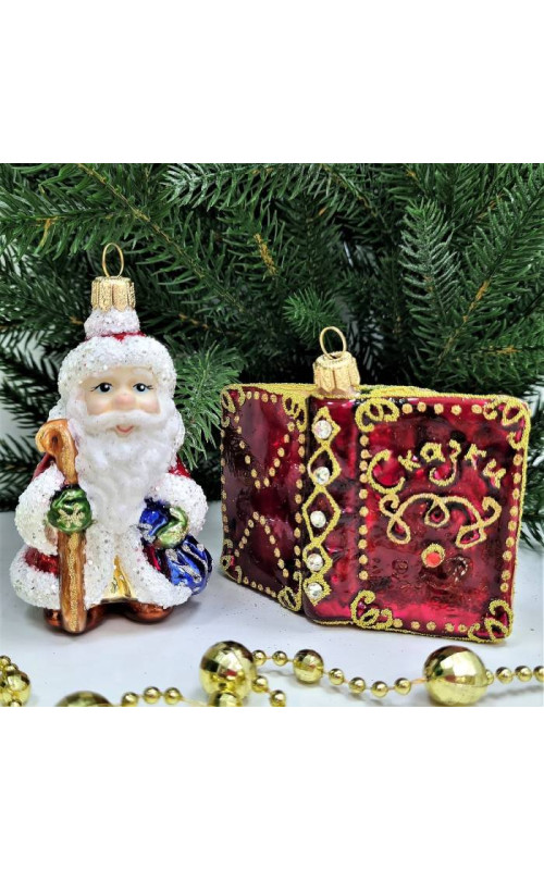 Набор елочных игрушек Дед Мороз и книга