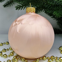 Стеклянный шар Irena.Co, 80 мм, Морозко Бежево-розовый