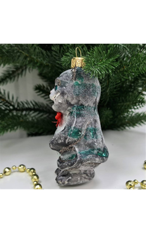 Стеклянная елочная игрушка Чеширский кот из Алисы