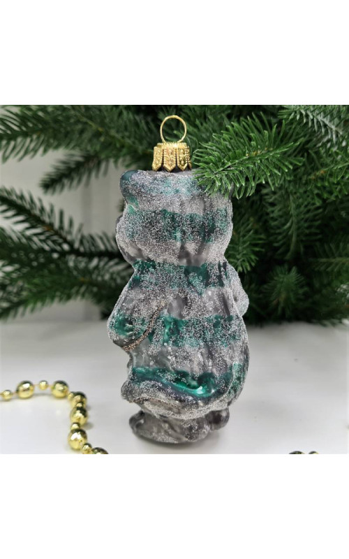 Стеклянная елочная игрушка Чеширский кот из Алисы