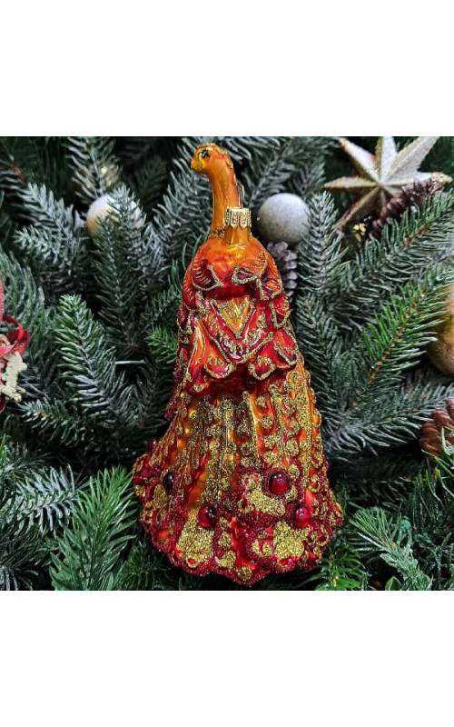 Стеклянная елочная игрушка Жар птица