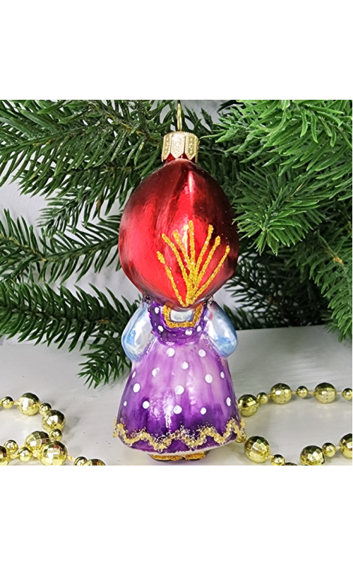 Стеклянная елочная игрушка Девочка в платье