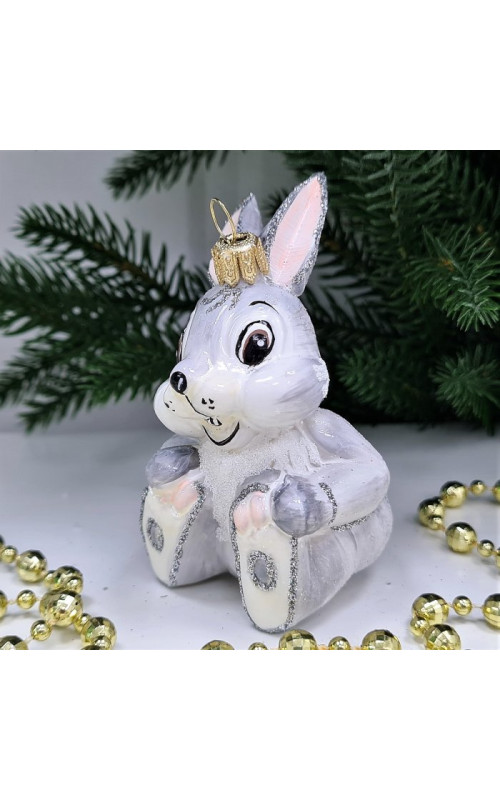 Стеклянная елочная игрушка Зайчик из Бемби