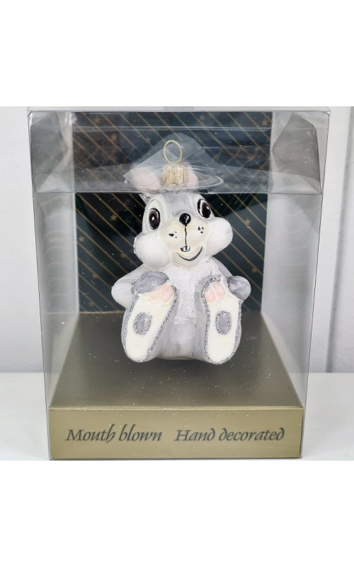 Стеклянная елочная игрушка Зайчик из Бемби