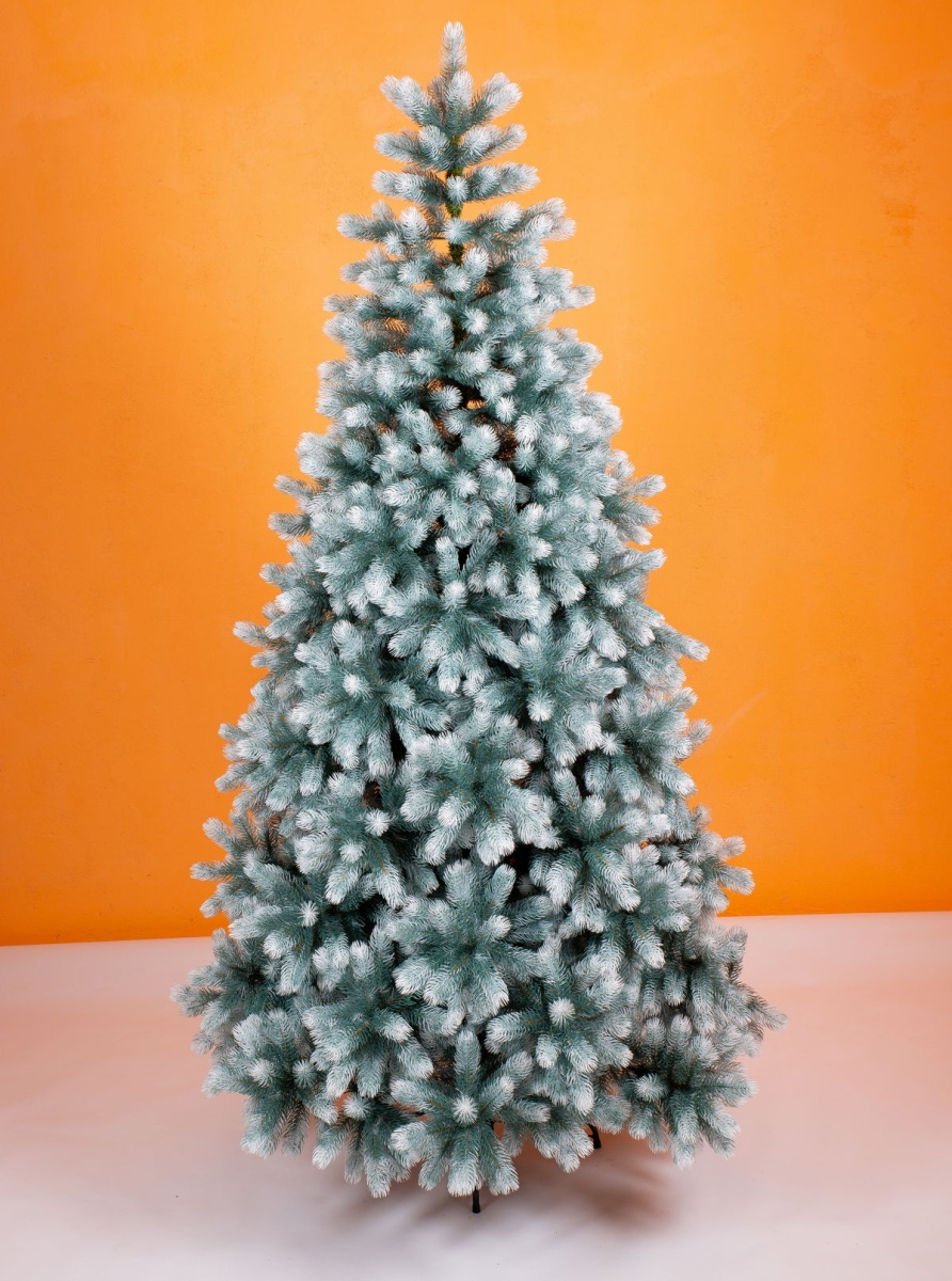 Елка искусственная литая Русская Императрица Голубая с белыми кончиками 120см